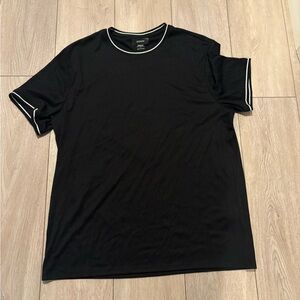Alfani Black Short Sleeve Tee with White Accents
